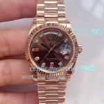Replica Rolex DayDate Rose Gold Presidential Brown Dial Watch EWF Swiss 3255